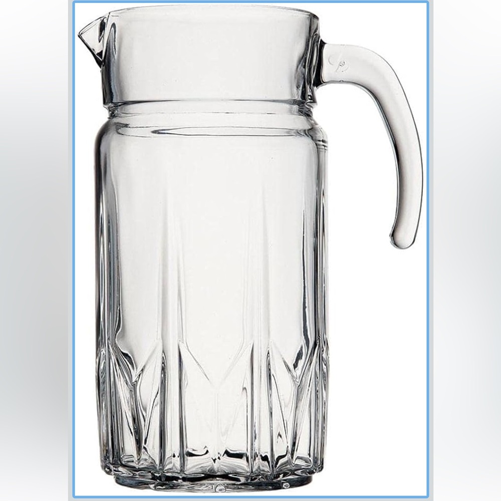 Beautiful 1.5 Liter Pasabahce of Turkey Clear Cut Glass Pitcher
